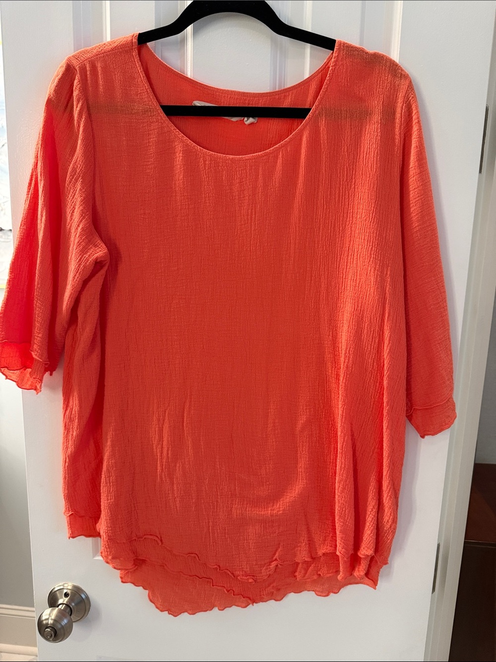 Soft Surroundings Lightweight Scoop Neck Tunic in Orange